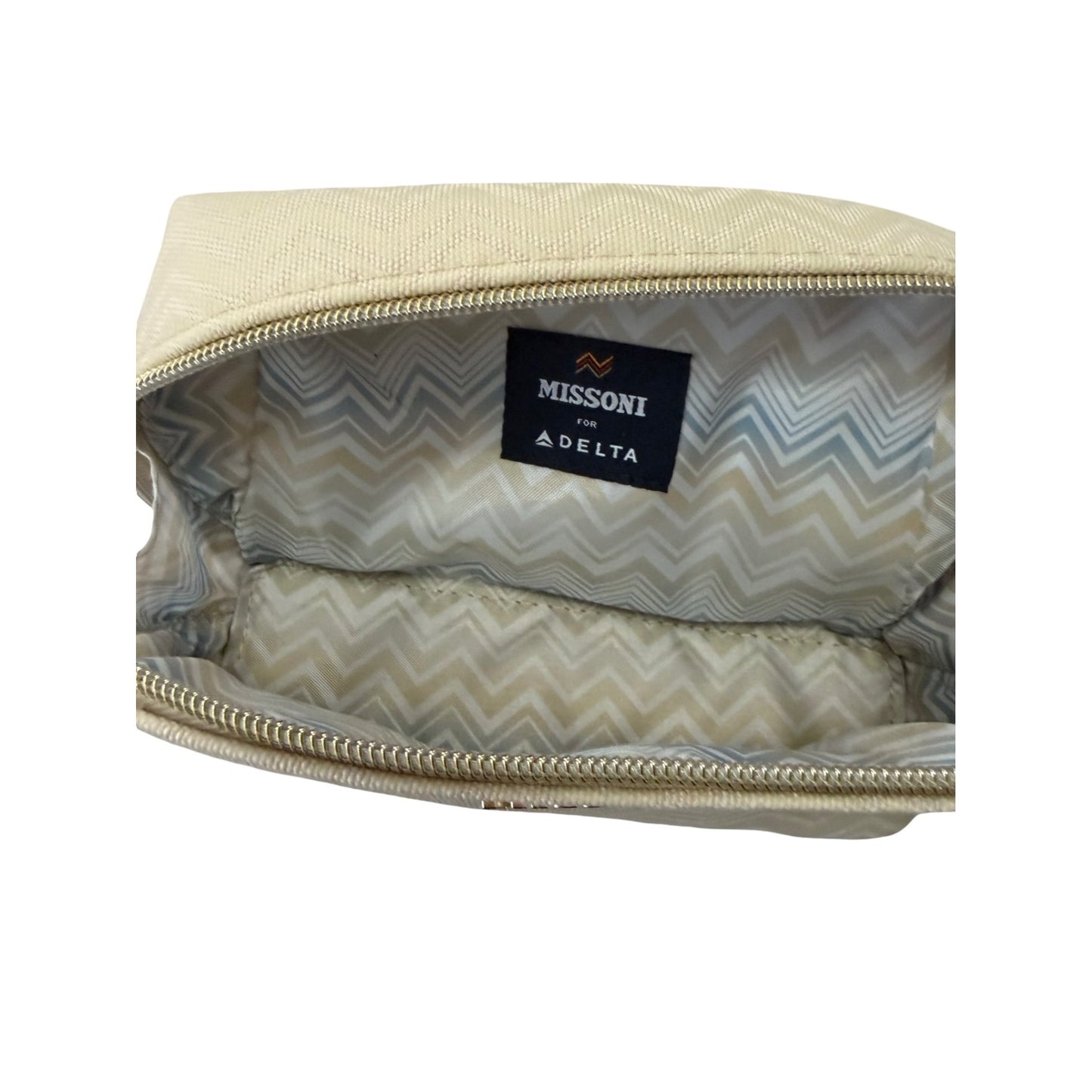 Missoni for Delta Airlines Amenity Travel Cases Set of 2 Navy Cream Chevron