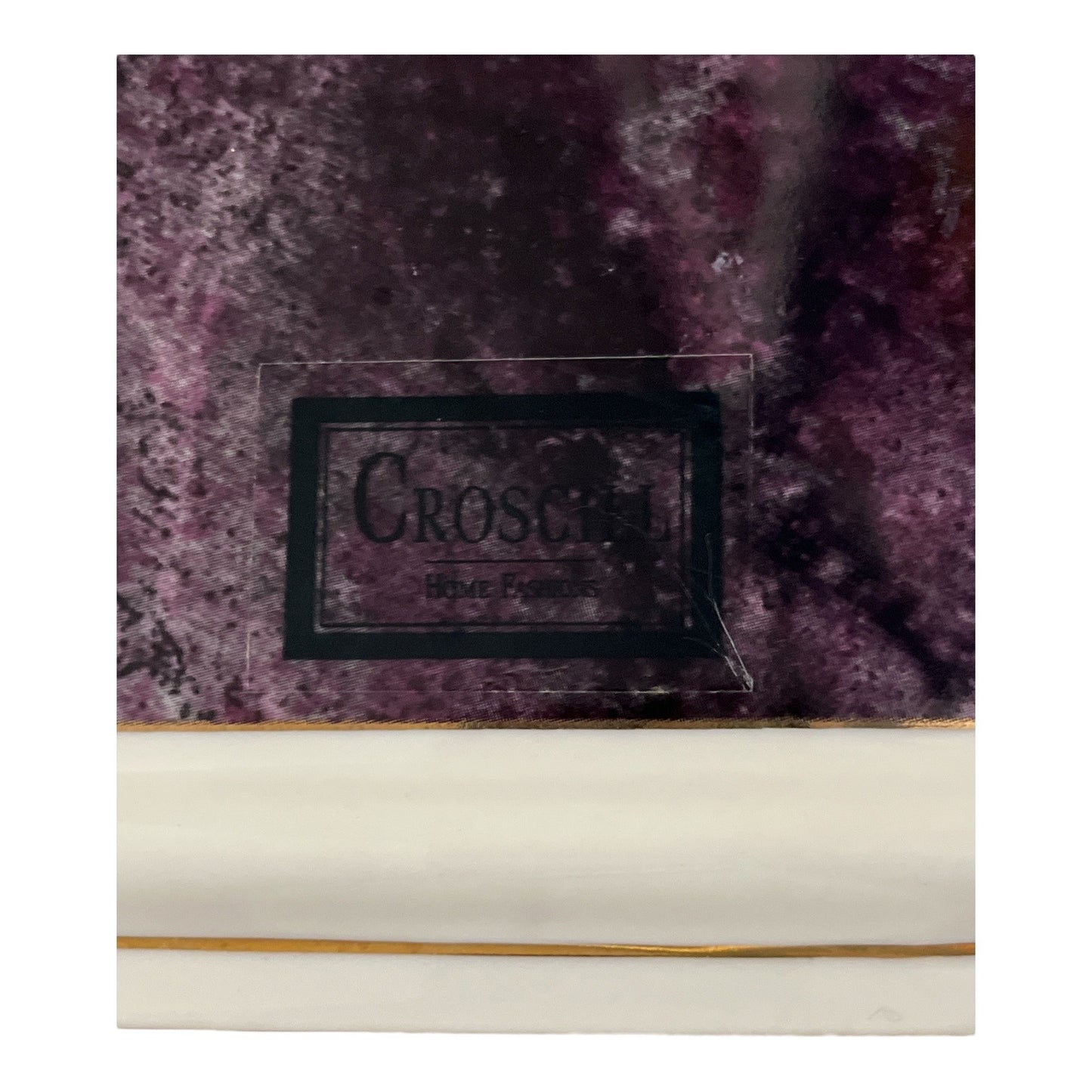 Croscill Carrara Porcelain Tissue Box Cover – Wine Marble & Gold Trim