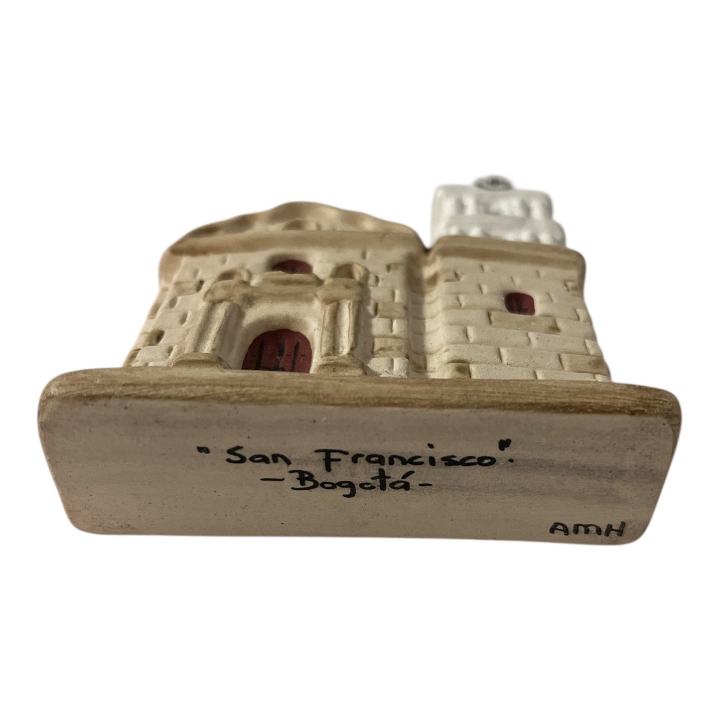 Vintage Colombian Mission Church Miniatures Hand Painted Ceramic Set of 3