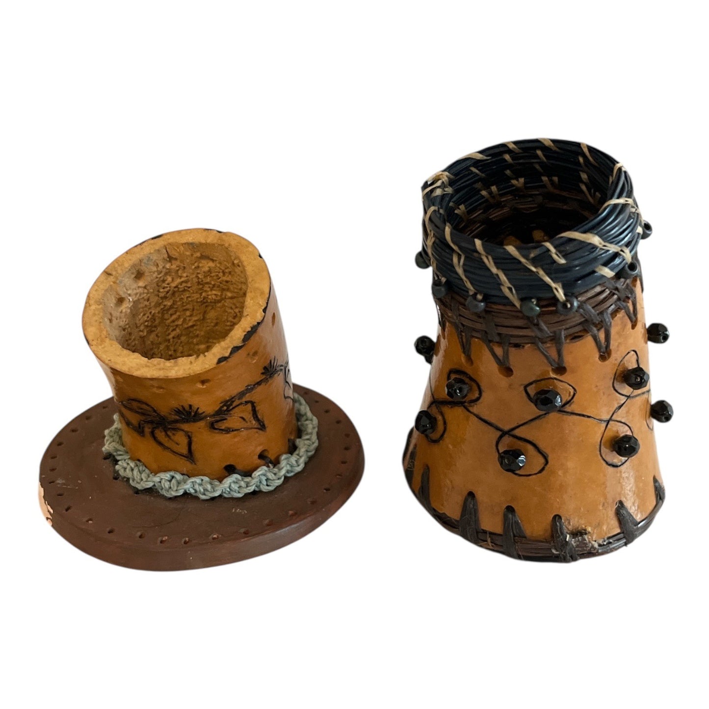 Vintage Handmade Gourd Miniature Hats – Southwestern Folk Art