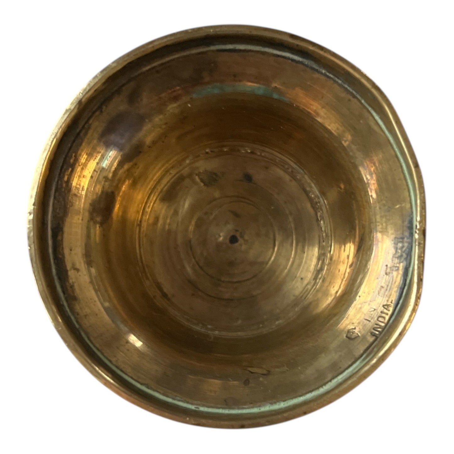 Vintage Etched Brass Candle Holder – Floral Pattern – 5" Tall