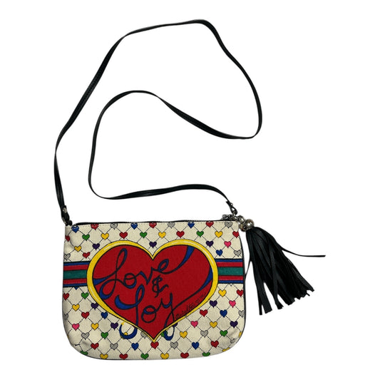 Vintage Brighton Love & Joy Crossbody Bag Hearts Bow Tassel 10 x 8