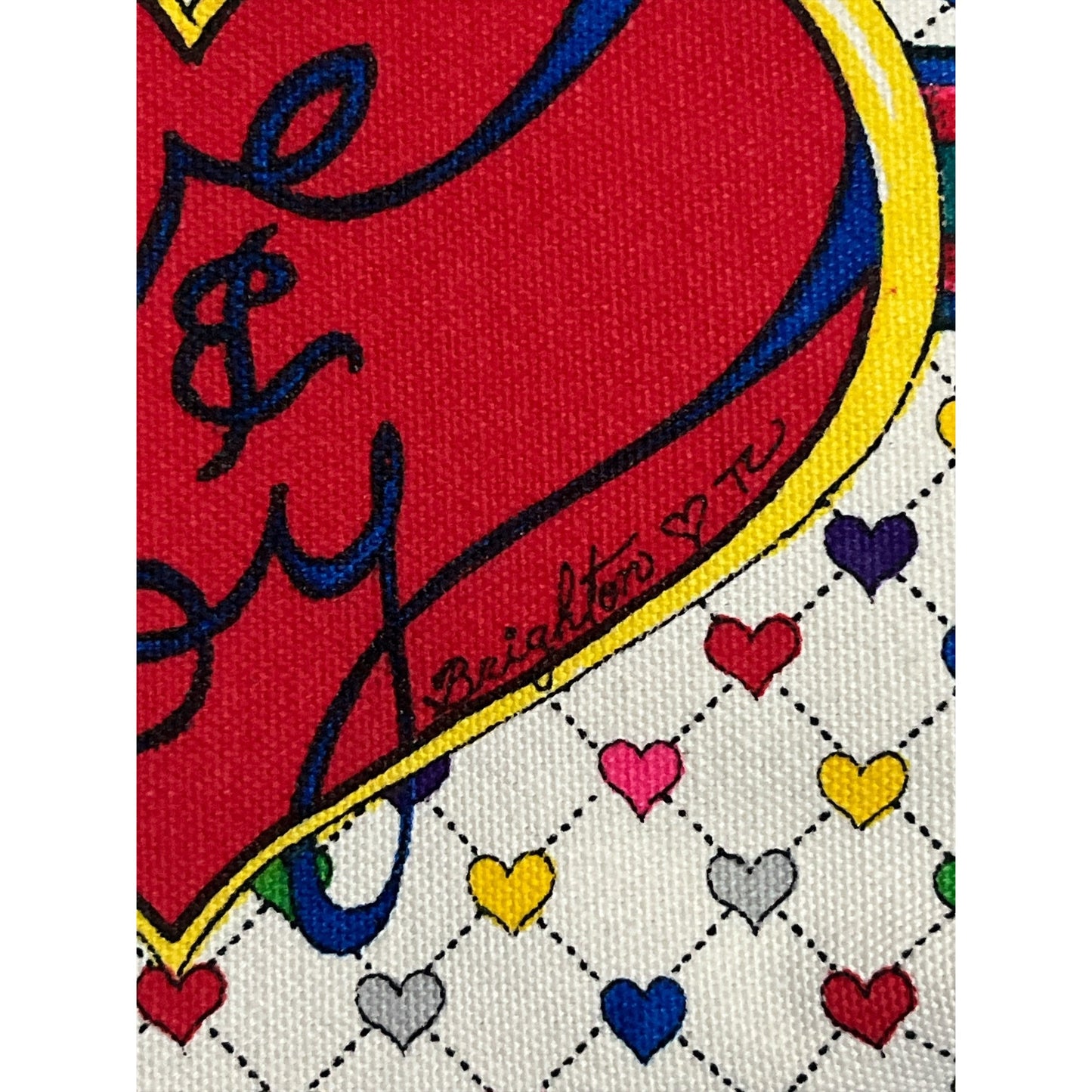 Vintage Brighton Love & Joy Crossbody Bag Hearts Bow Tassel 10 x 8