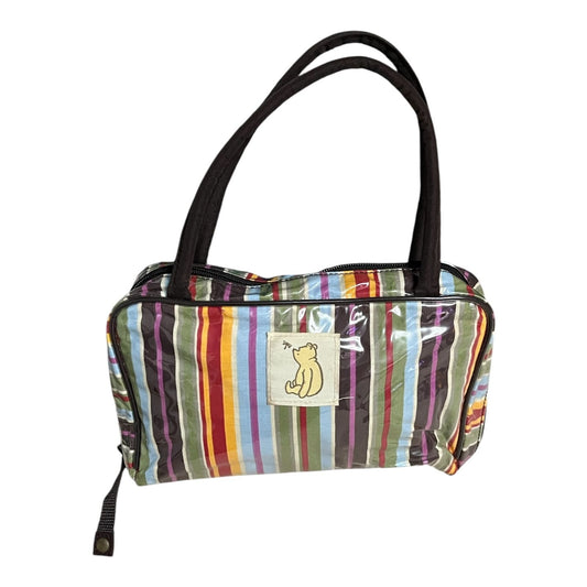 Disney Winnie the Pooh Striped Organizer Bag – PVC Coated Travel or Diaper Bag Accessory