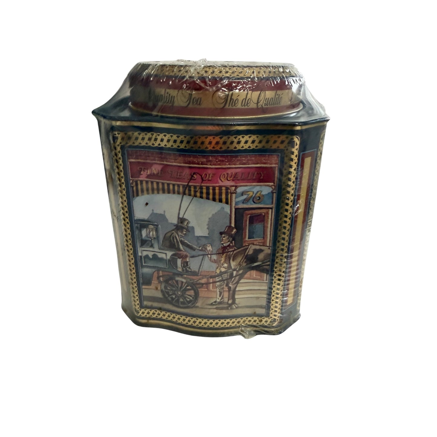 Vintage Charles Dickens London Quality Tea Tin Octagon Canister Miss Havisham England