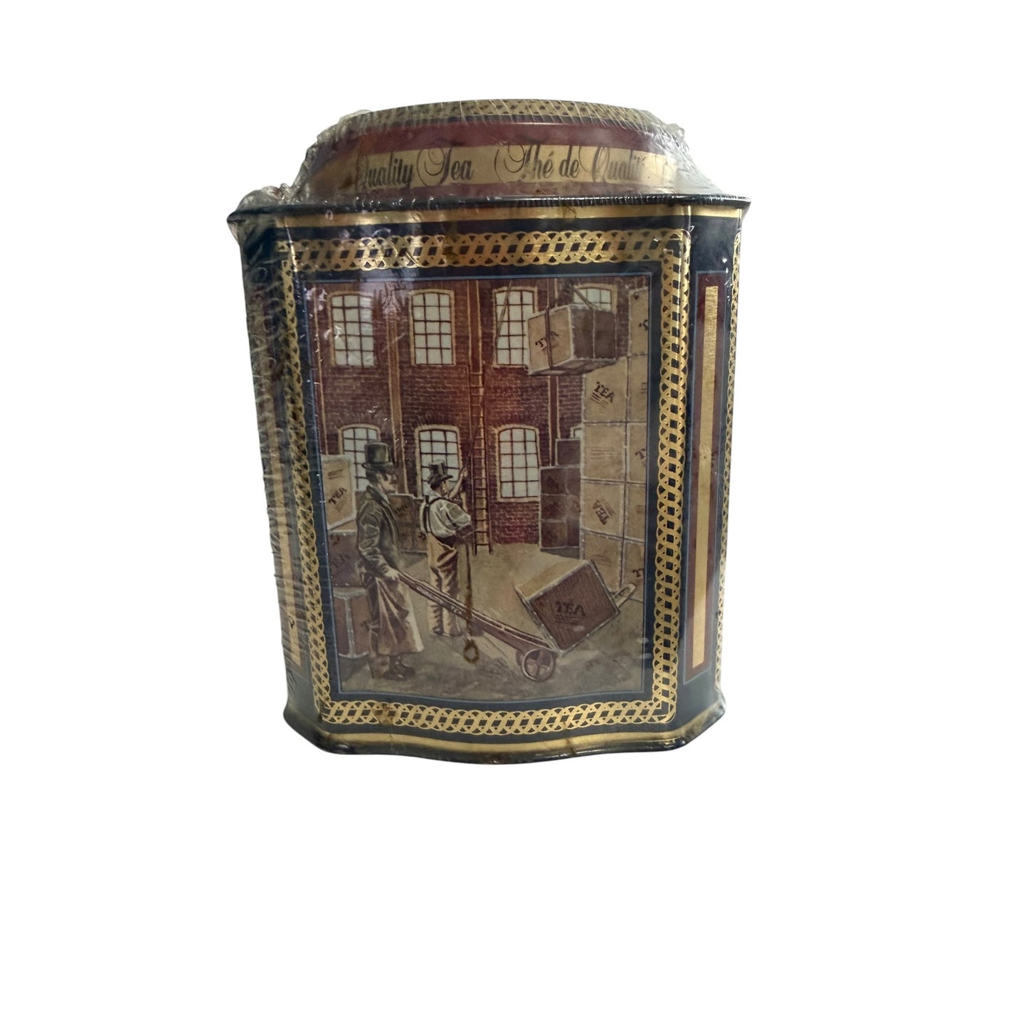 Vintage Charles Dickens London Quality Tea Tin Octagon Canister Miss Havisham England