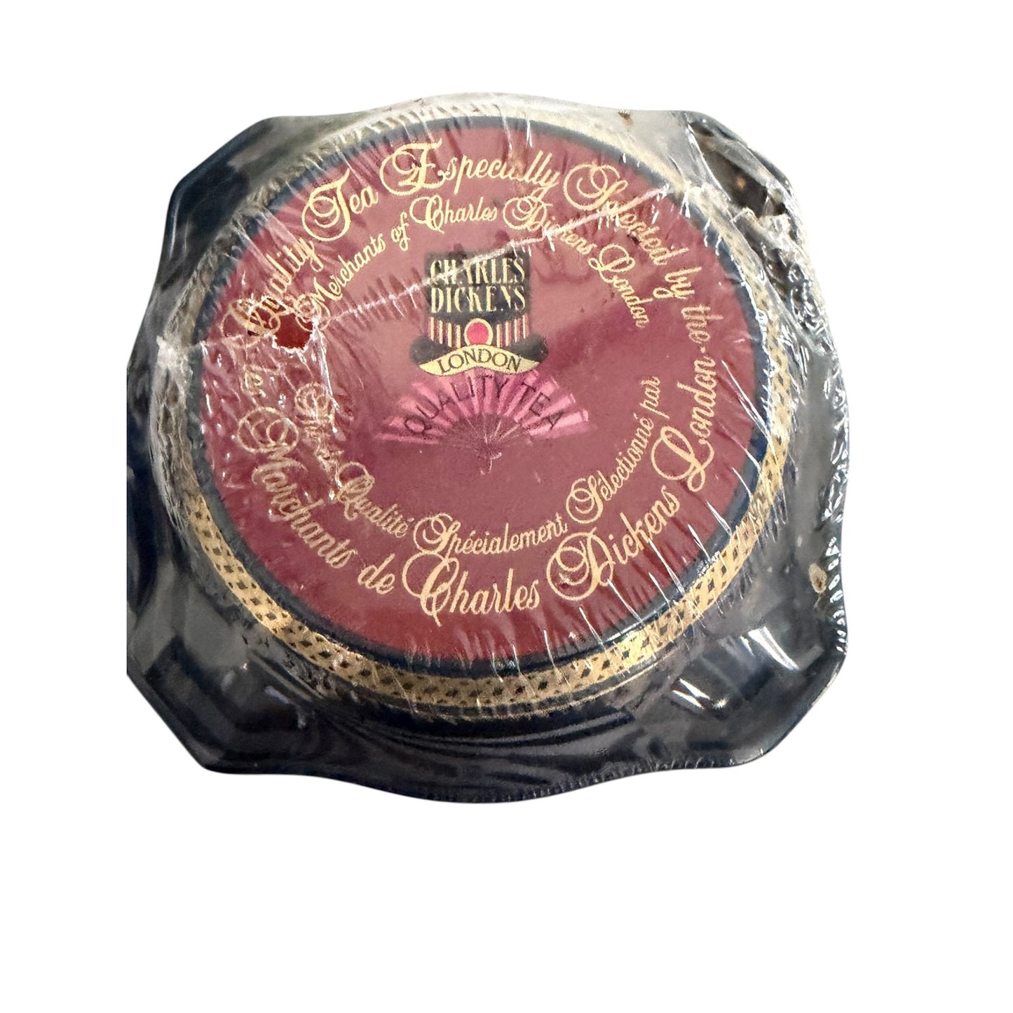 Vintage Charles Dickens London Quality Tea Tin Octagon Canister Miss Havisham England
