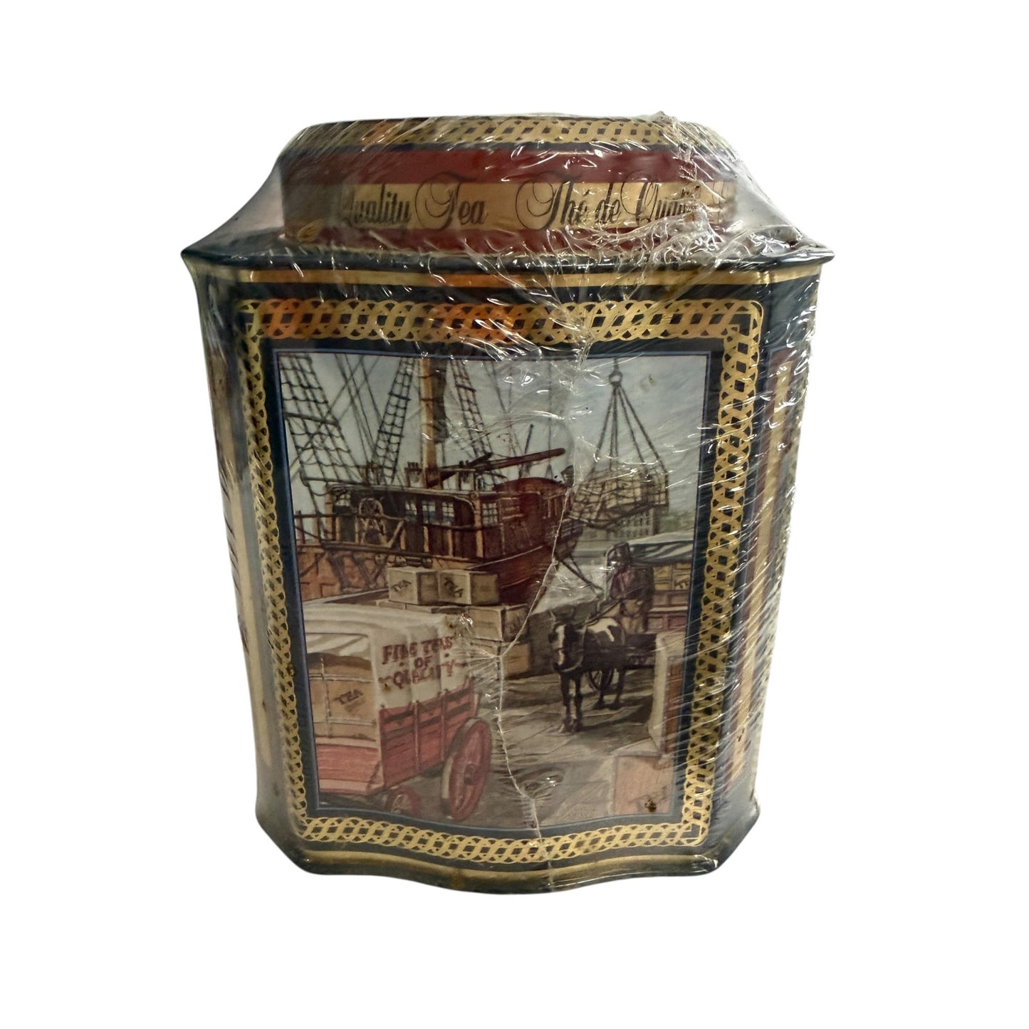 Vintage Charles Dickens London Quality Tea Tin Octagon Canister Miss Havisham England