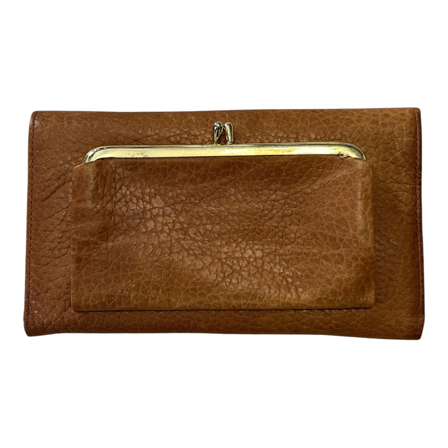 Vintage 1970s–1980s Princess Gardner Full Grain Cowhide Leather Wallet Clutch w/ Coin Purse – Tan Brown