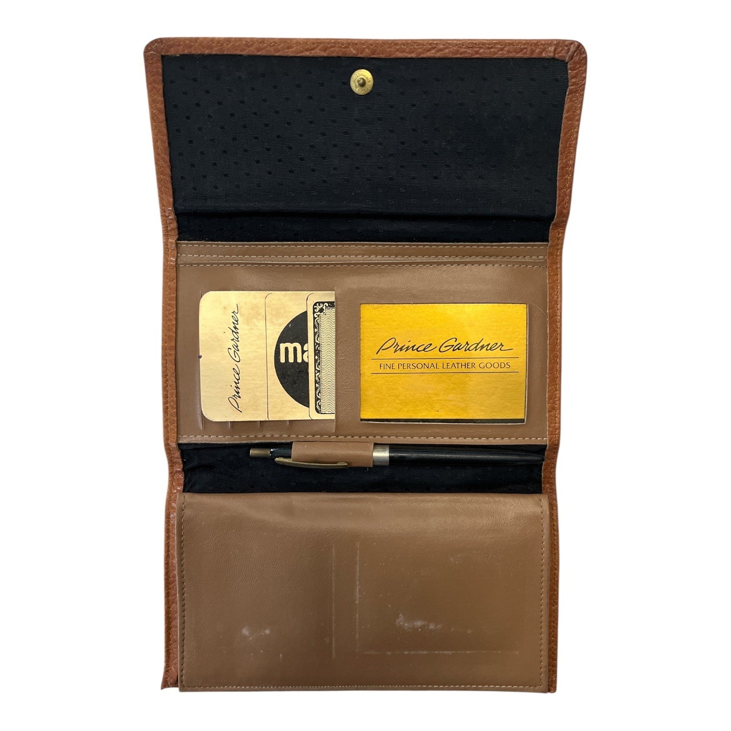 Vintage 1970s–1980s Princess Gardner Full Grain Cowhide Leather Wallet Clutch w/ Coin Purse – Tan Brown