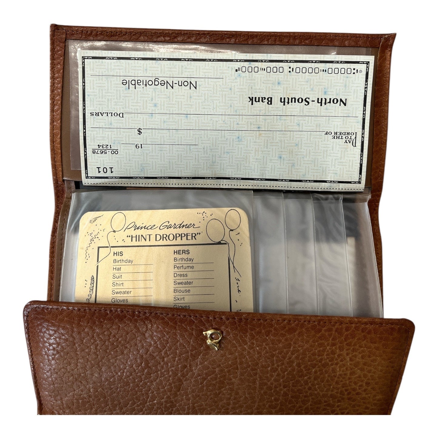 Vintage 1970s–1980s Princess Gardner Full Grain Cowhide Leather Wallet Clutch w/ Coin Purse – Tan Brown