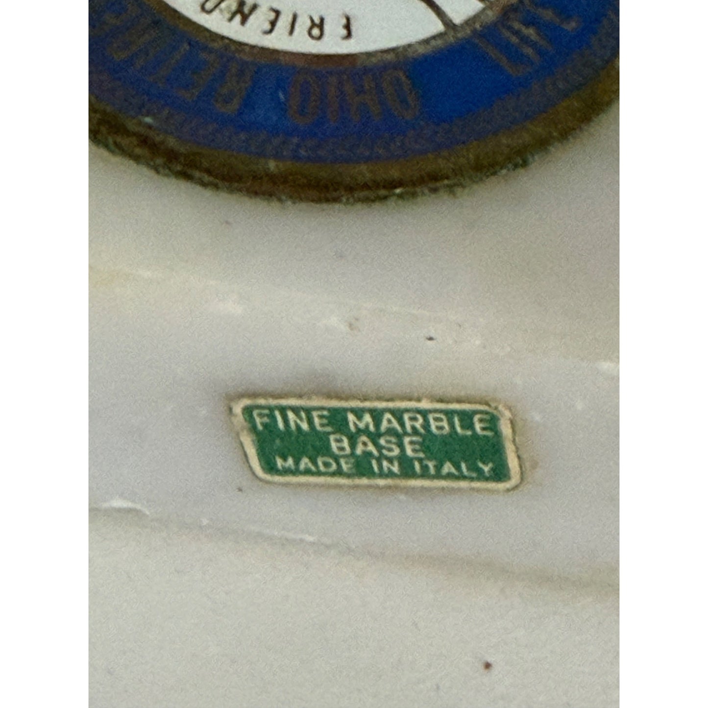 Vintage Ohio Retired Teachers Association Life Member Marble Paperweight ORTA Made in Italy 2"