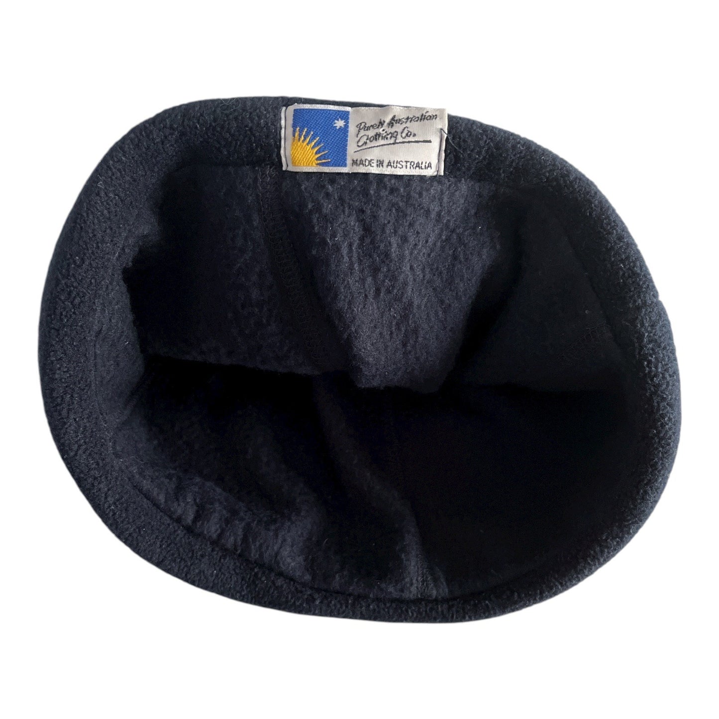 Vtg Purely Australian Clothing Co. Fleece Beanie – Australia Flag Embroidery – Navy– Made in Australia – 11”