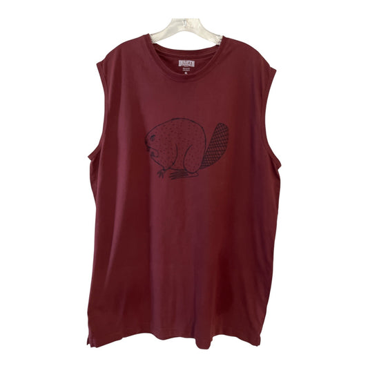 Duluth Trading Co. XL Sleeveless Beaver Graphic Shirt – Relaxed Fit Longtail T – 100% Cotton