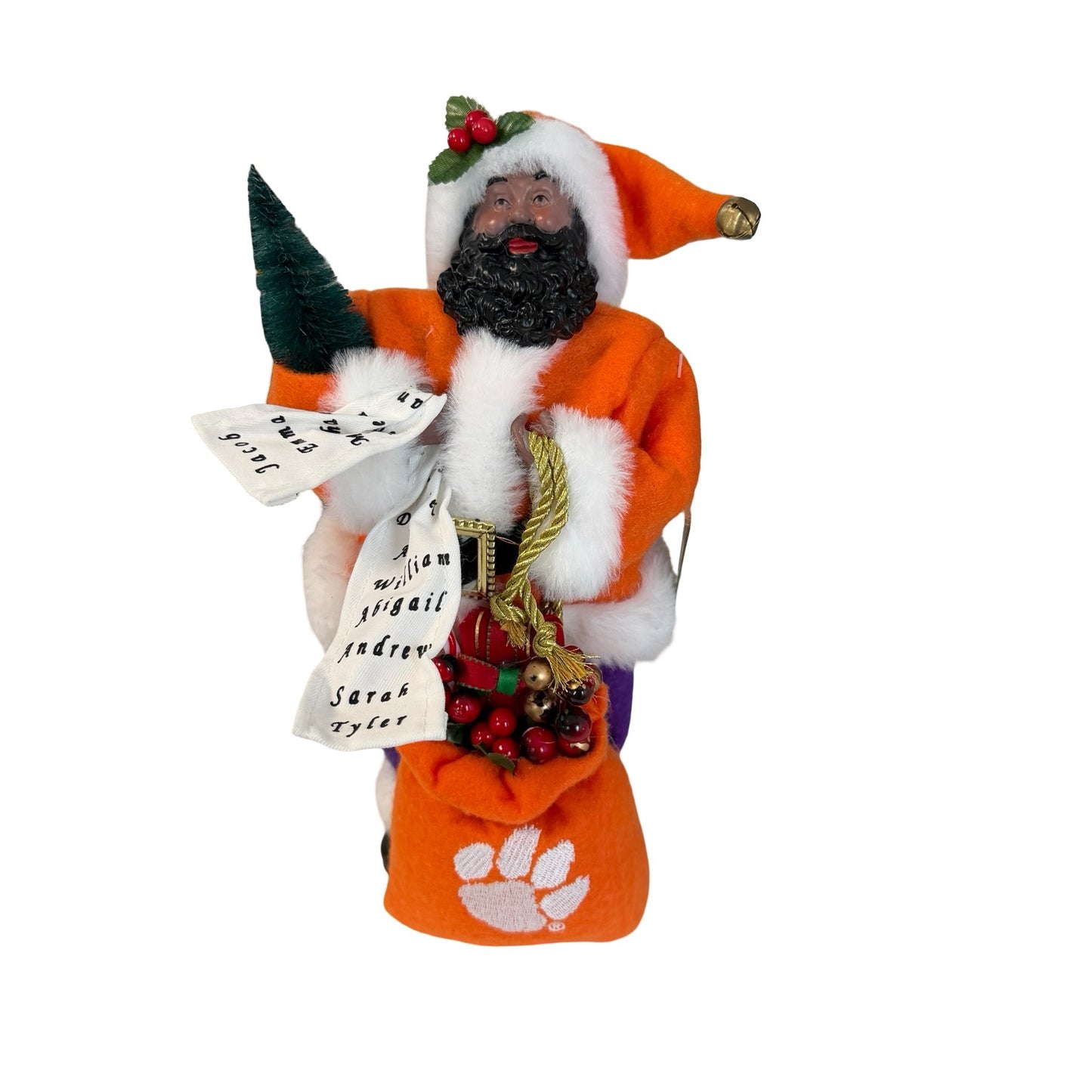 Santa’s Workshop Clemson Tigers Santa Figurine 12” Handcrafted Collectible $65 Retail