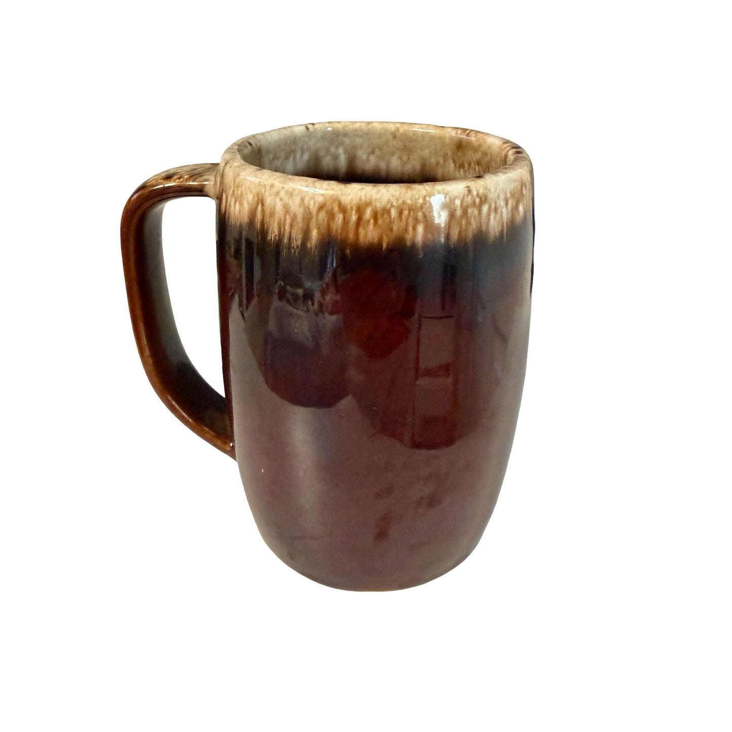 University of Michigan 1817 Brown Drip Glaze Oven Proof Stoneware Coffee Mug Gold Seal 5"