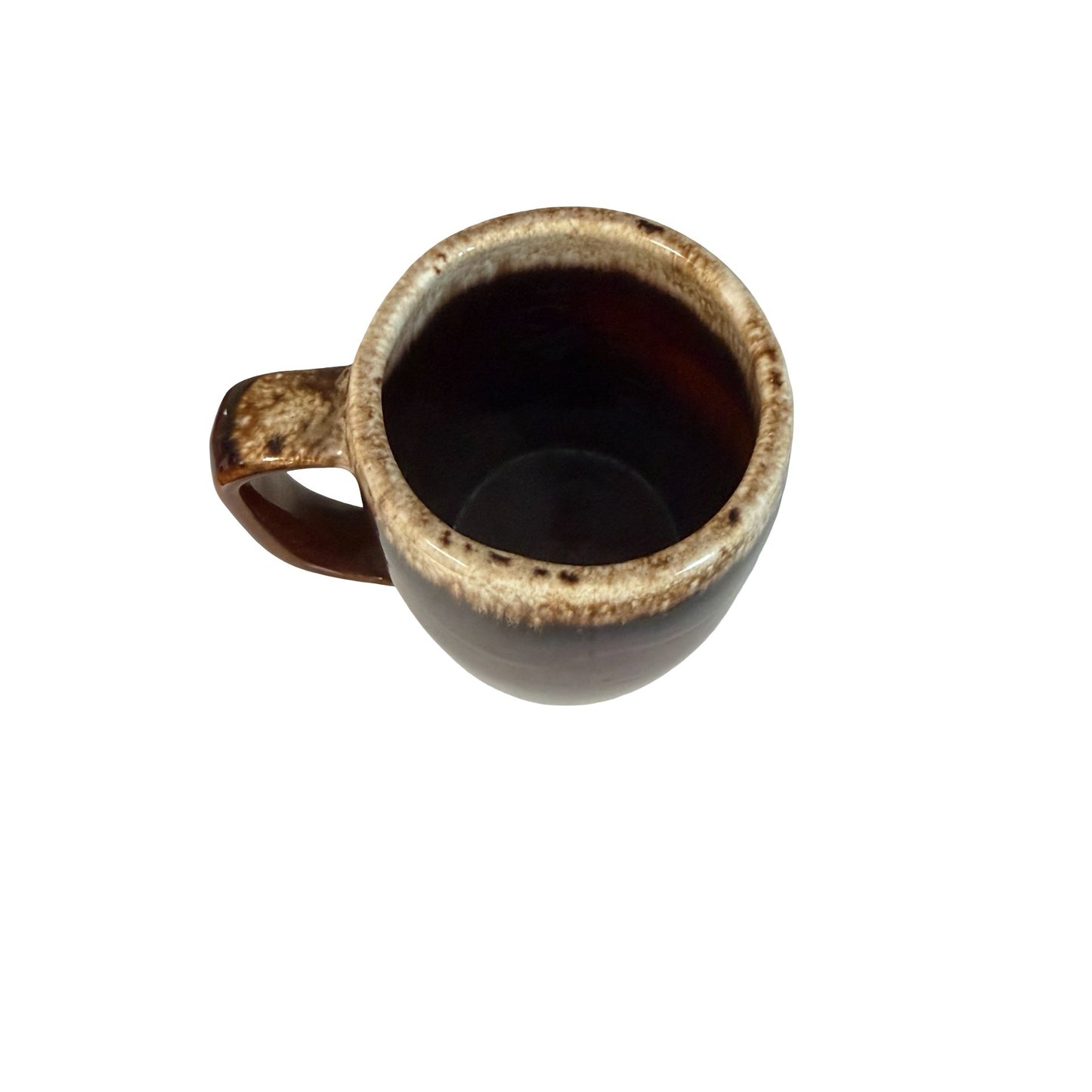 University of Michigan 1817 Brown Drip Glaze Oven Proof Stoneware Coffee Mug Gold Seal 5"