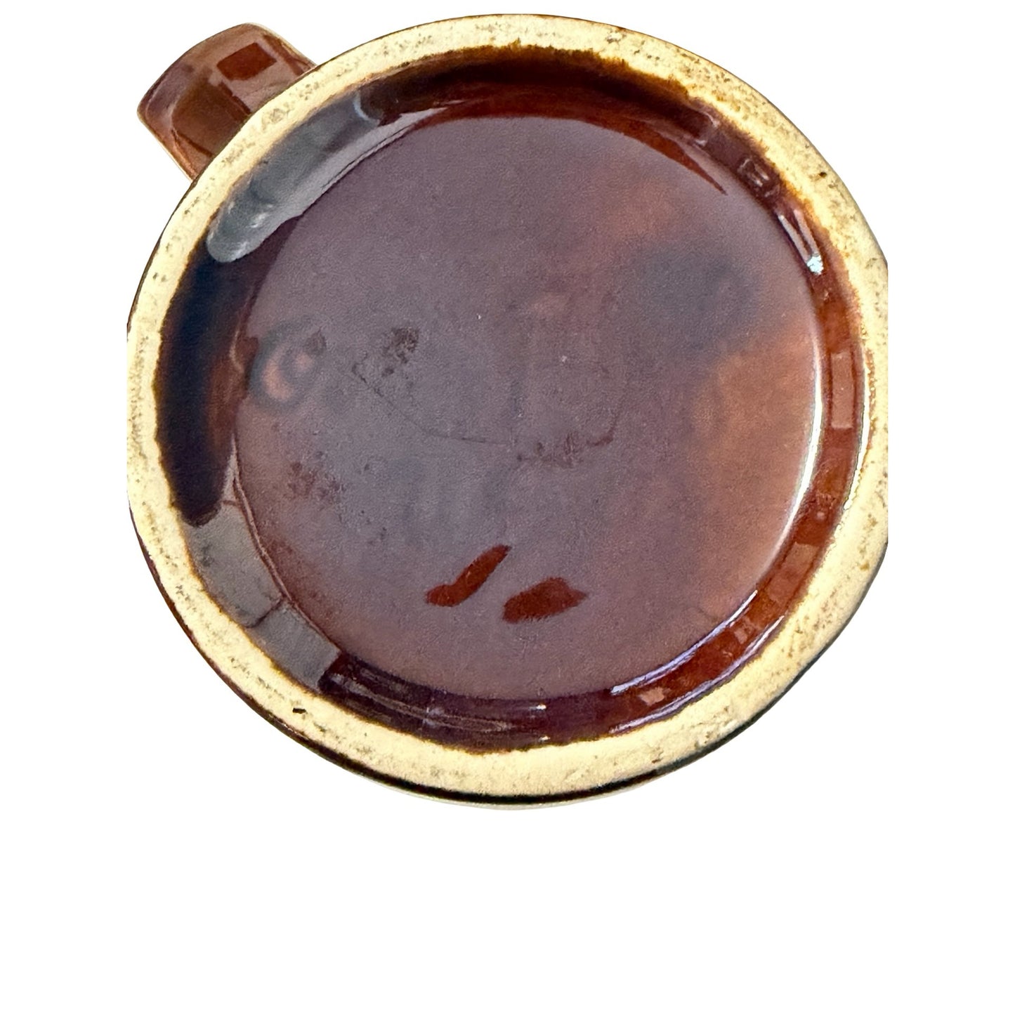 University of Michigan 1817 Brown Drip Glaze Oven Proof Stoneware Coffee Mug Gold Seal 5"