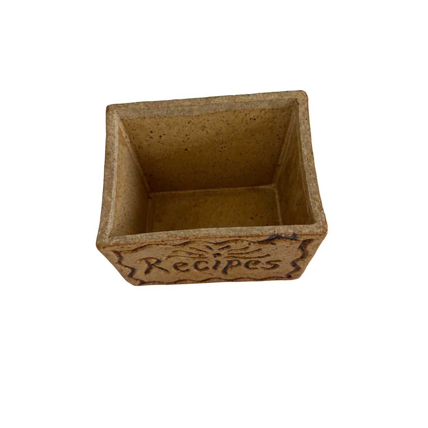 Vintage Handmade Pottery Recipe Box Rustic Studio Pottery Kitchen Organizer
