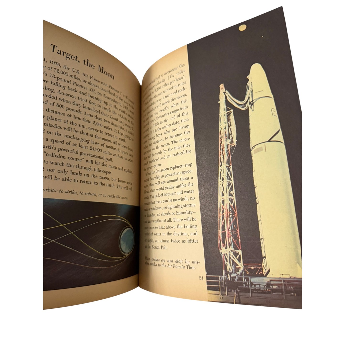 Vintage 1959 Golden Library of Knowledge The Moon Our Neighboring World Hardcover Otto Binder Space Book