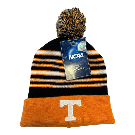 NWT NCAA Tennessee Volunteers Boys’ Beanie – Striped Knit Hat with Pom – One Size (8–20) – Late 2000s–Early 2010s