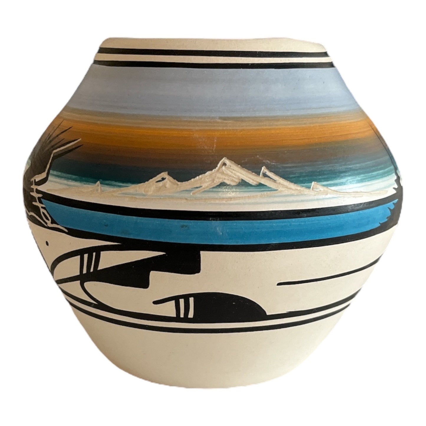 Vintage Navajo Pottery Vase – Signed Hathale – Hand-Painted