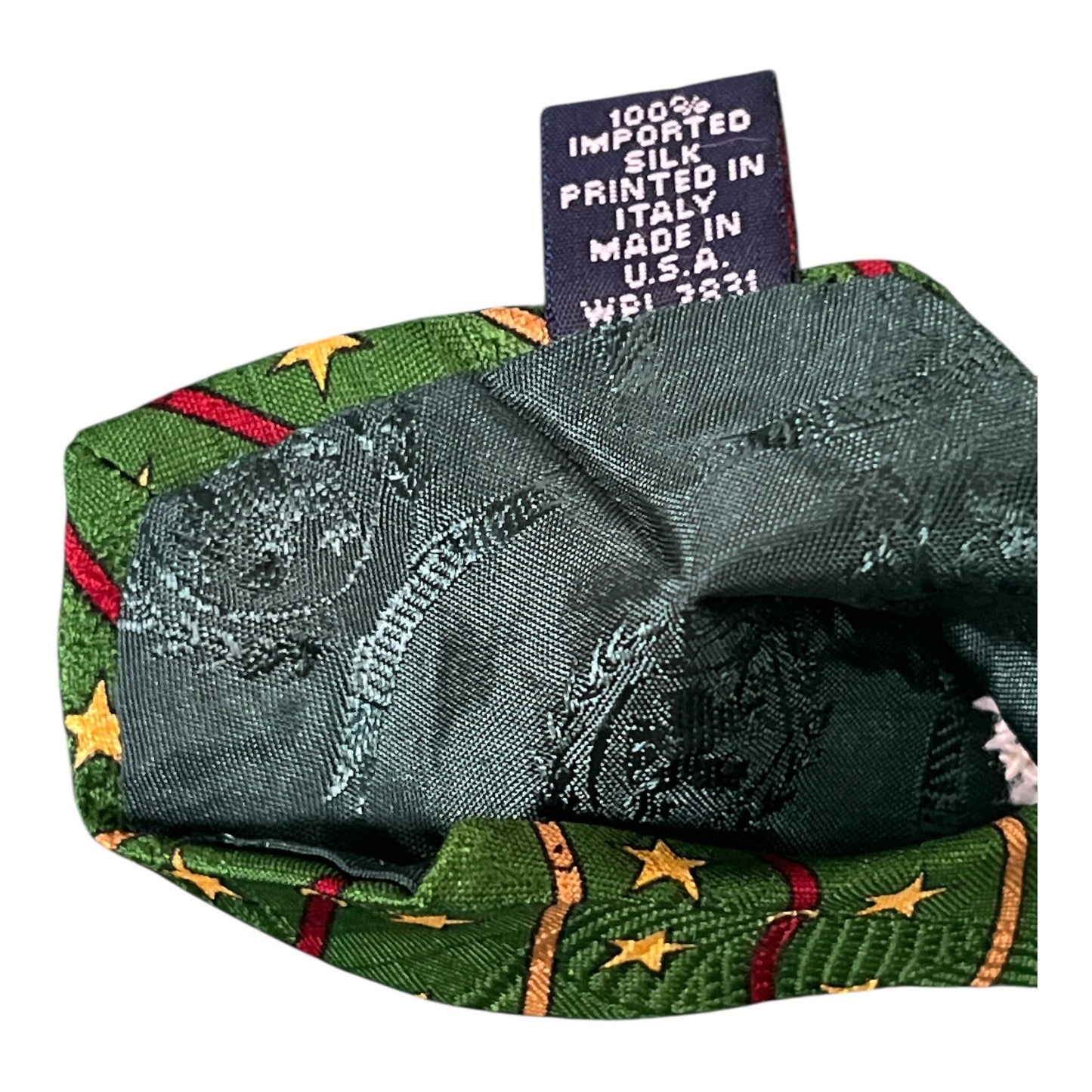 Vintage Tommy Hilfiger Silk Necktie Green Navy Equestrian Print