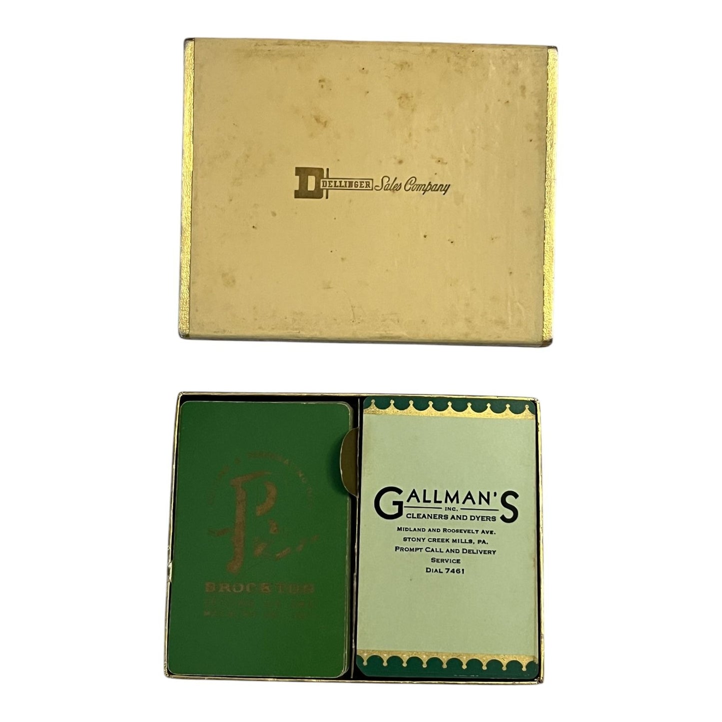 Vintage 1950s Advertising Playing Cards – Gallman’s & Brockton Cutting Die