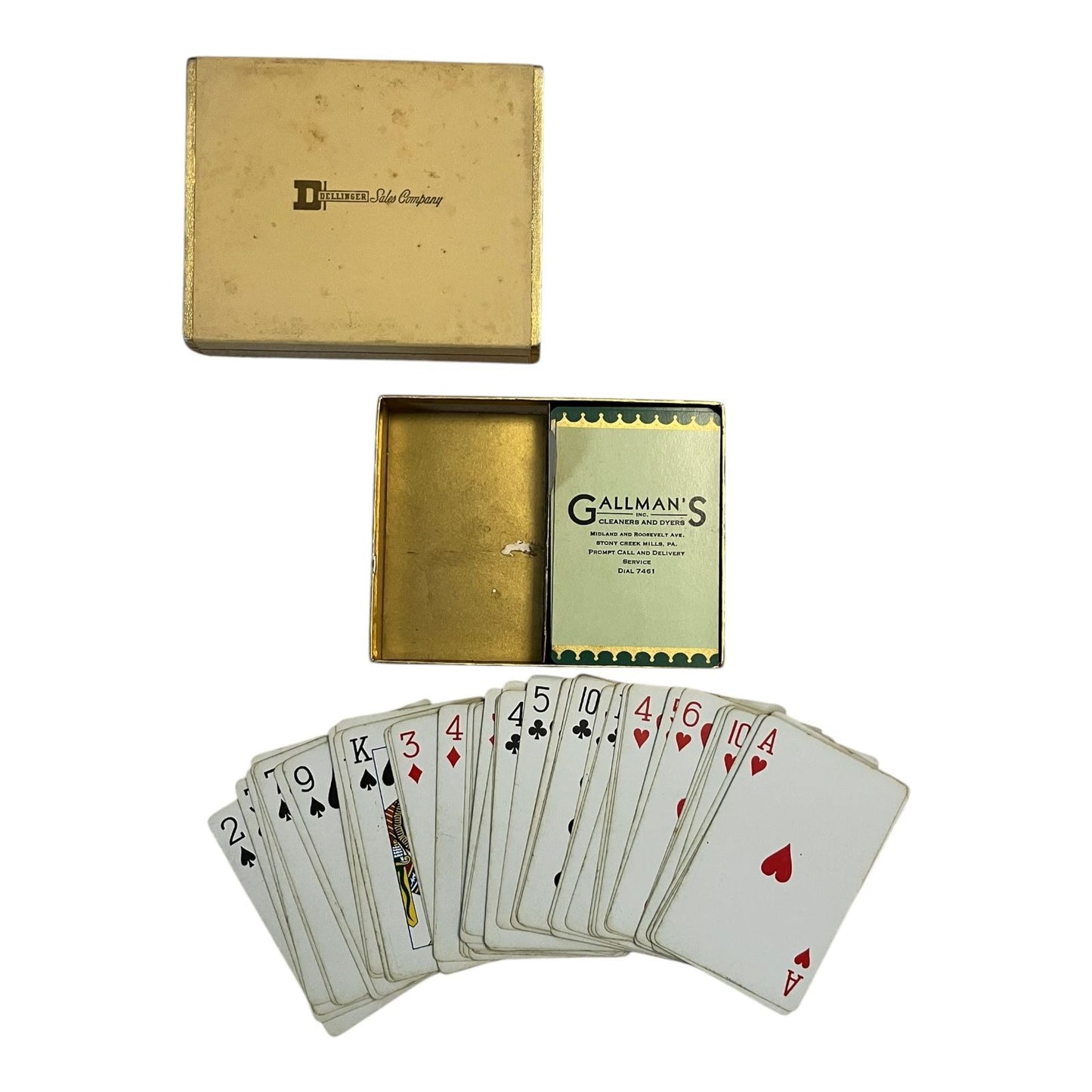 Vintage 1950s Advertising Playing Cards – Gallman’s & Brockton Cutting Die
