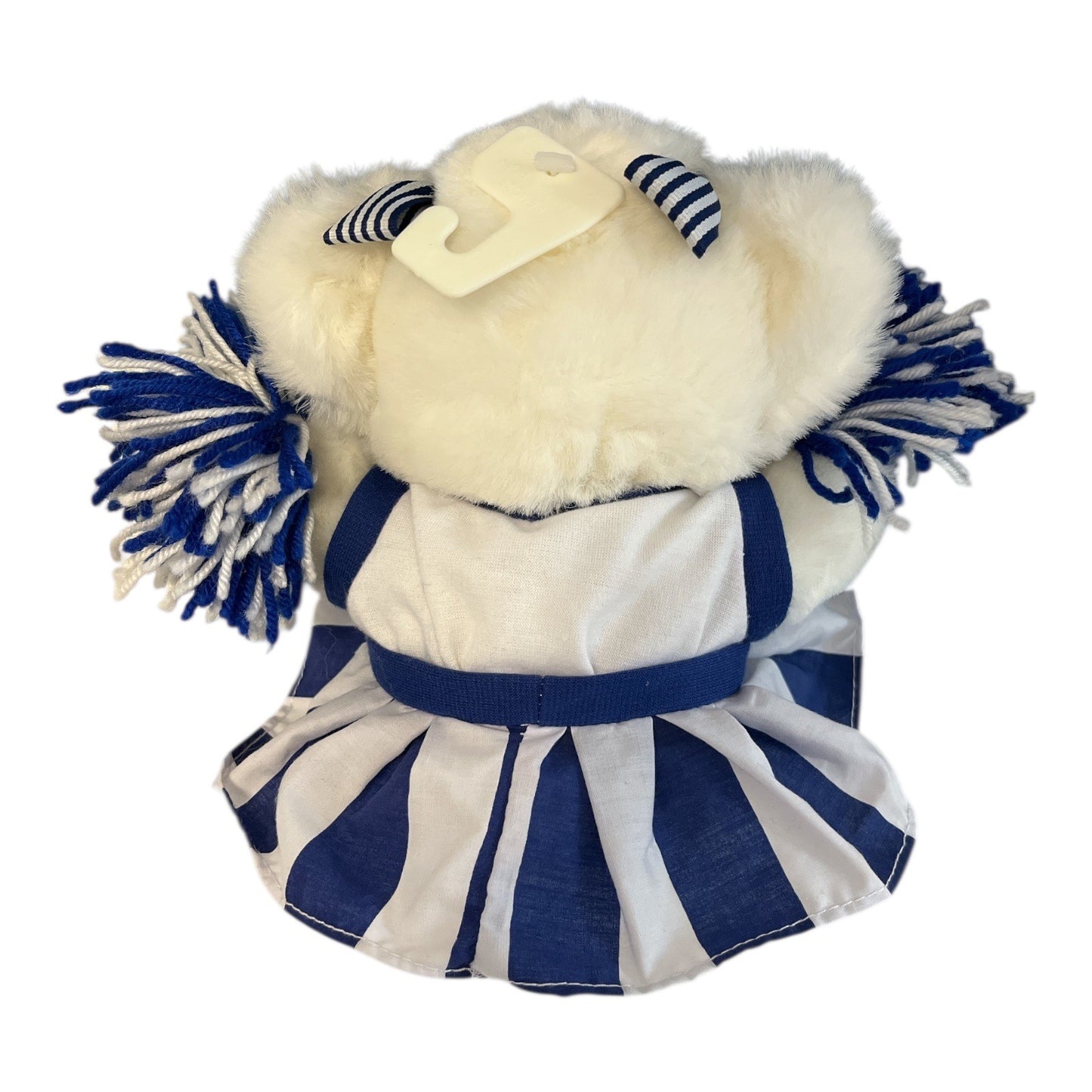 Vintage Dan Dee Tampa Bay Rays Cheerleader Teddy Bear Blue White Pom Poms 9”
