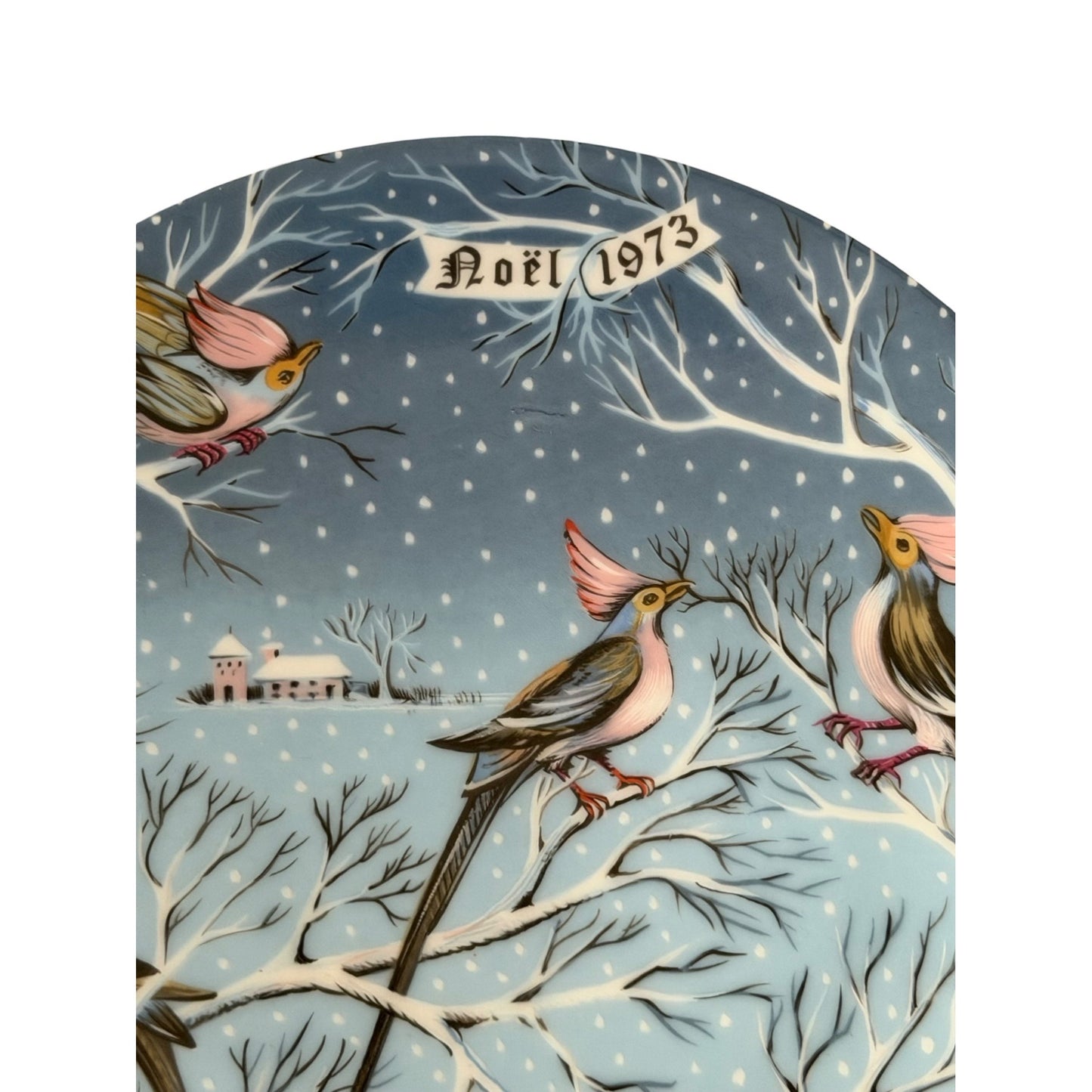 Haviland Limoges Four Colly Birds Christmas Collector Plate Noel 1973 Boxed