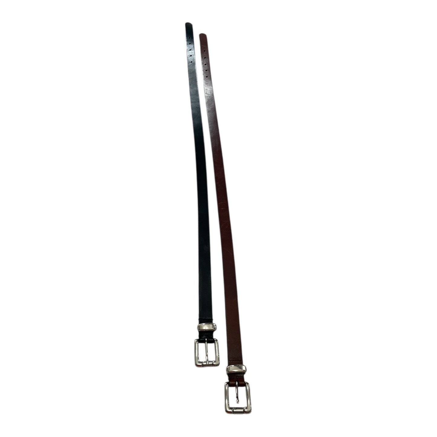 Calvin Klein Italian Saddle Leather Belts – Set of 2 (Black & Brown, Medium, 29”)