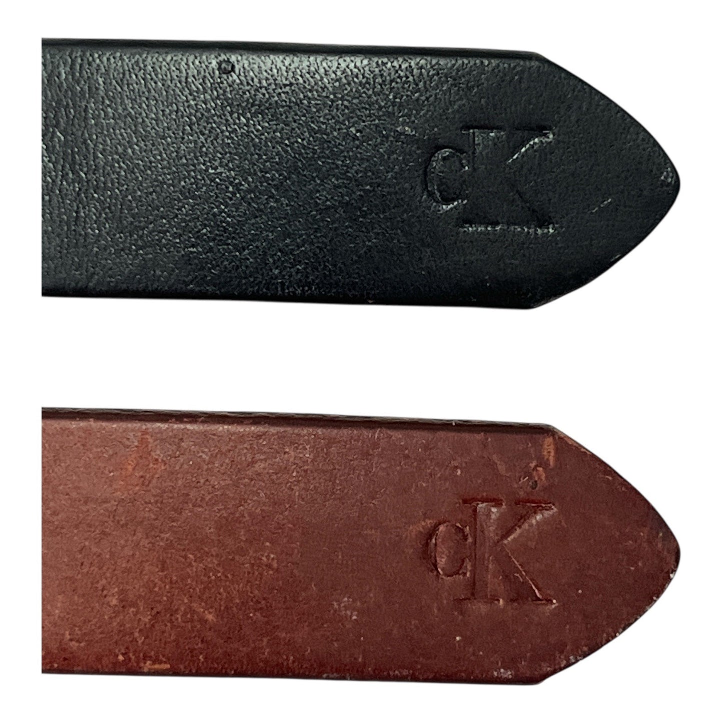 Calvin Klein Italian Saddle Leather Belts – Set of 2 (Black & Brown, Medium, 29”)
