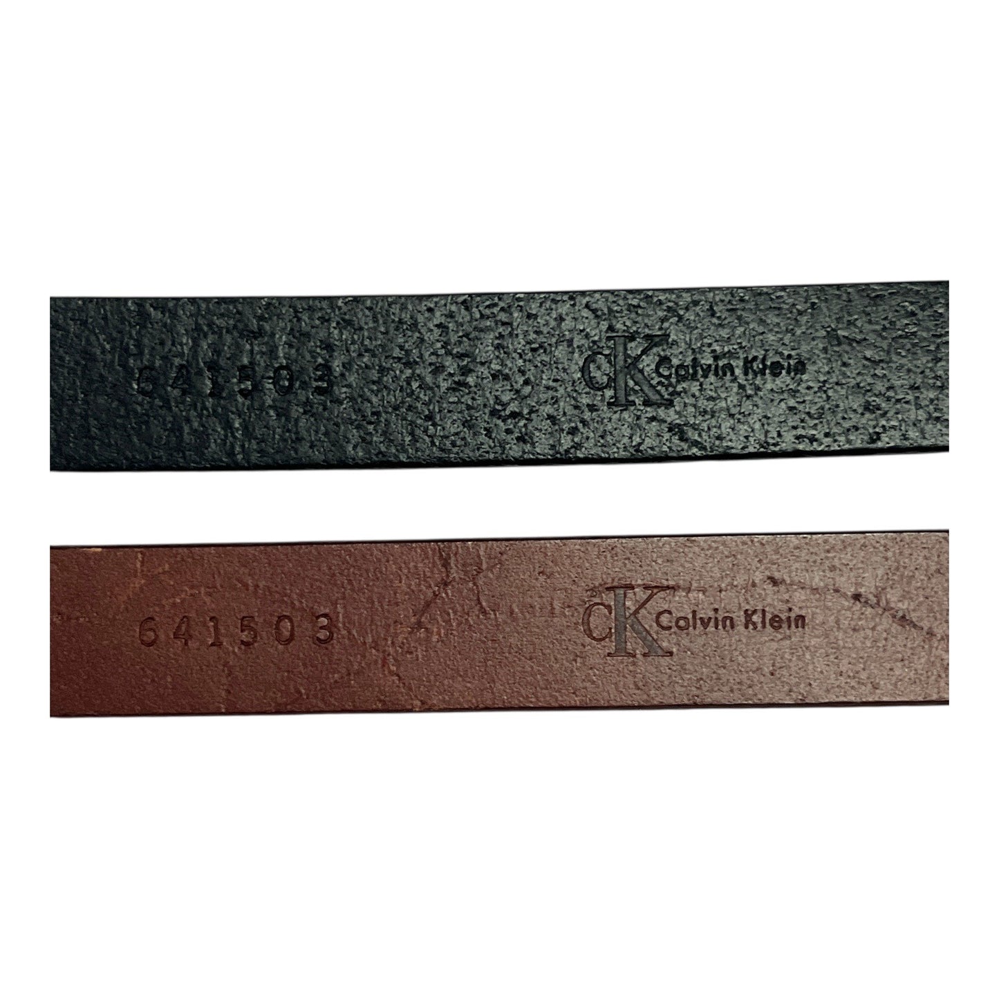Calvin Klein Italian Saddle Leather Belts – Set of 2 (Black & Brown, Medium, 29”)
