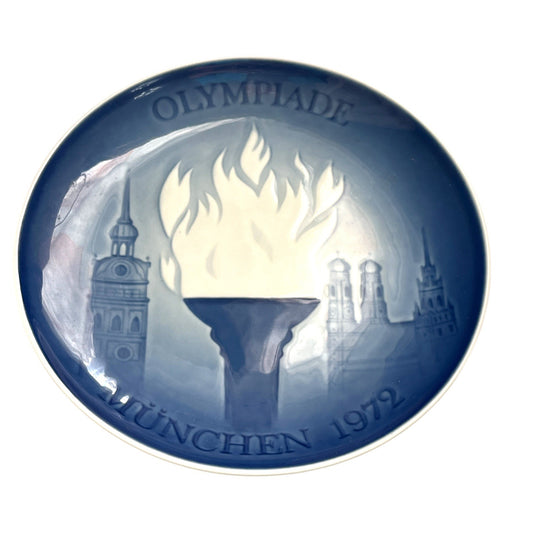 Bing & Grøndahl Munich 1972 Olympic Games Plate – Olympiade Torch – First Issue