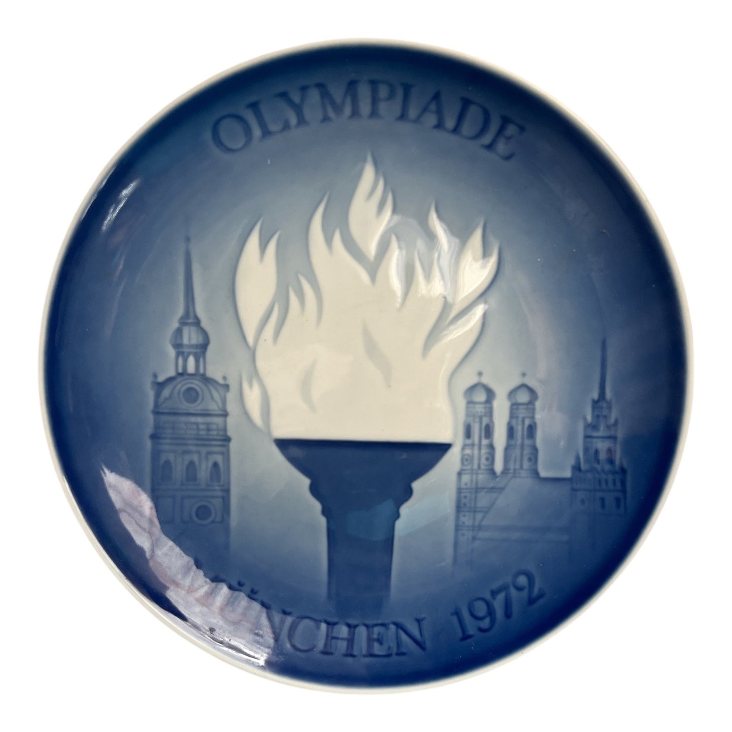 Bing & Grøndahl Munich 1972 Olympic Games Plate – Olympiade Torch – First Issue