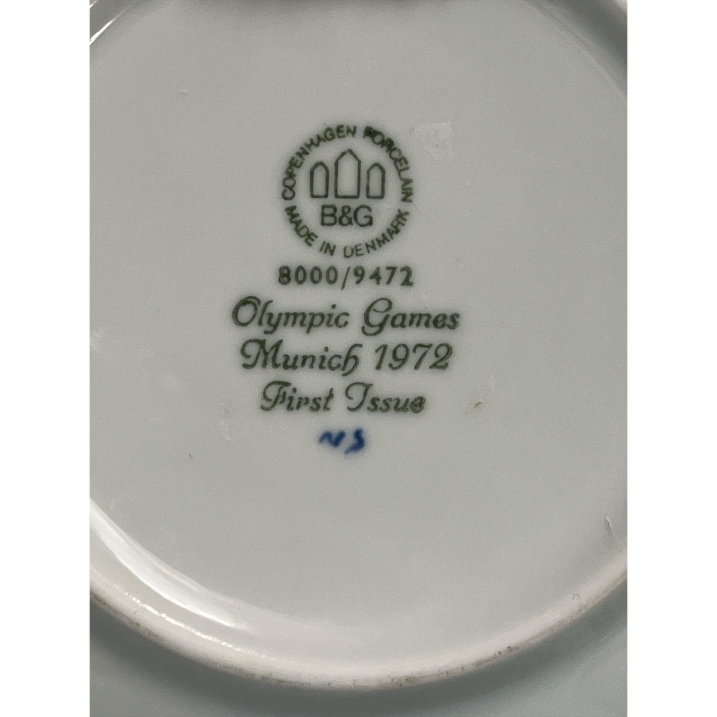 Bing & Grøndahl Munich 1972 Olympic Games Plate – Olympiade Torch – First Issue
