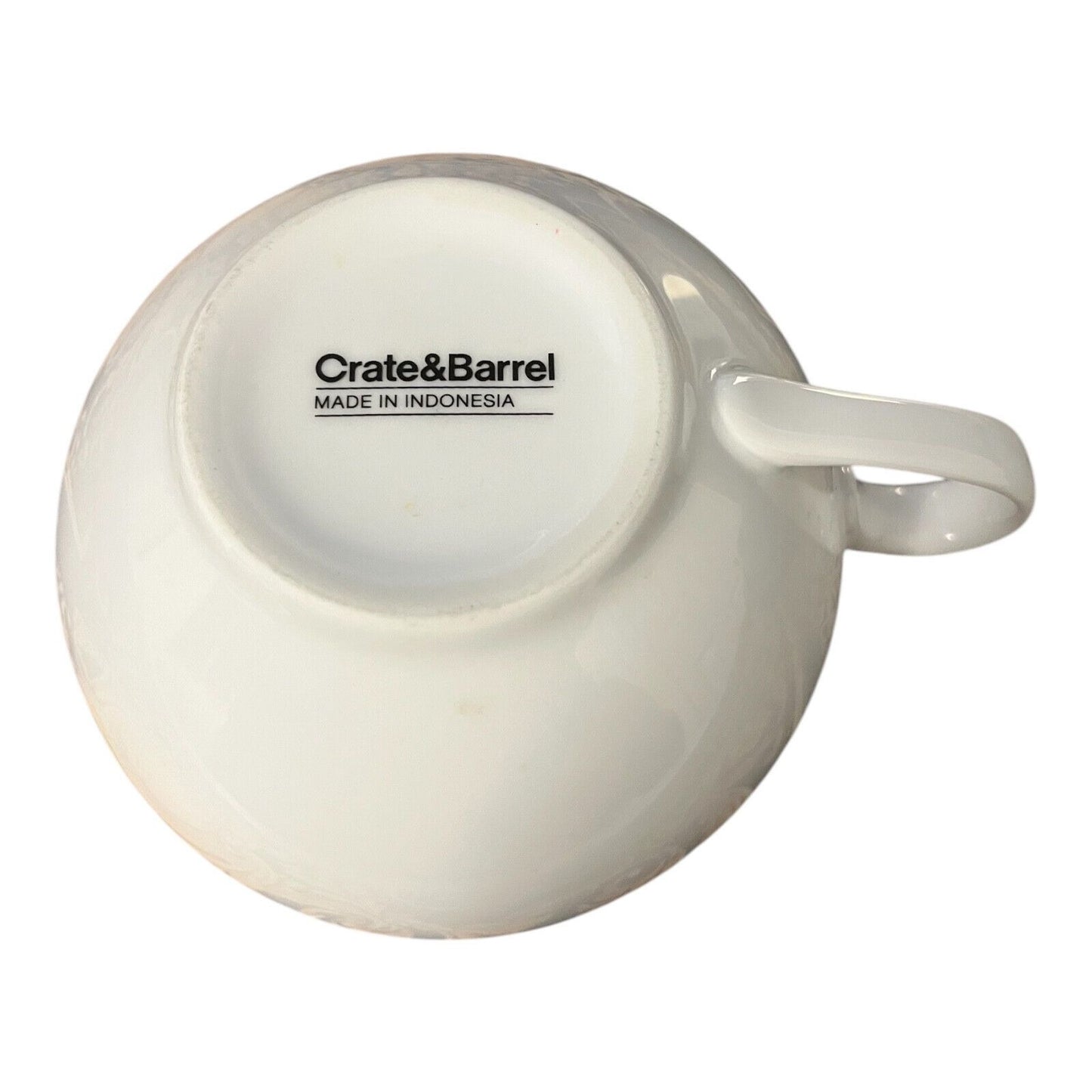 Crate & Barrel White Oversized Soup Mug Bowl Ceramic Coffee Tea Cup 4.5 Inch Diameter
