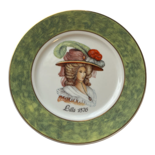 Vintage St. Martin Limoges Lilla 1876 Portrait Plate Hand Decorated San Marino 7.5 Inch