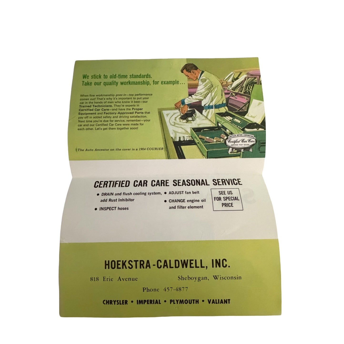 Vintage 1966 Chrysler Auto Ancestors Dealer Mailers Lot of 2 Plymouth Belvedere Wisconsin