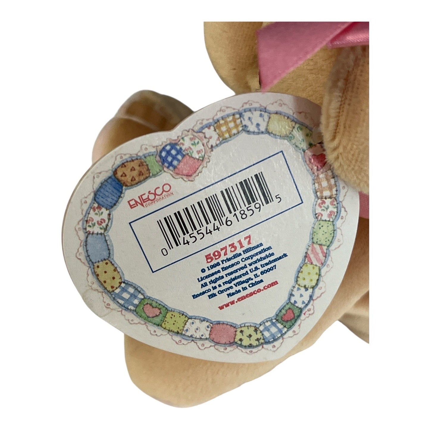 Vintage Cherished Teddies Ava Mini Bean Bag Plush Bear Enesco 1998