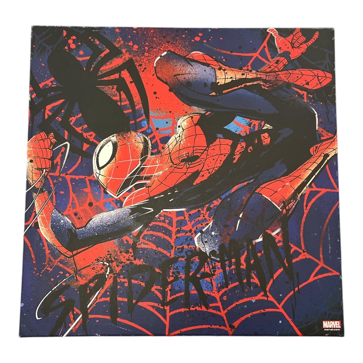 Marvel Spider-Man Canvas Wall Art Black Suit Comic Superhero Decor 15.5”