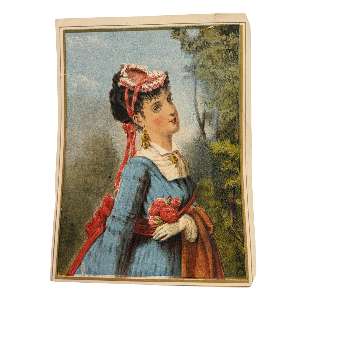 Antique Victorian Chromolithograph Lady Portrait Prints Lot of 3 1800s Ephemera