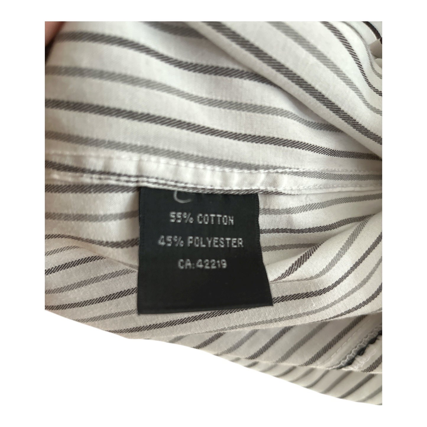 Vizoni Uomo Men’s XXXL Dress Shirt – Black & White Stripe with Paisley Trim – Modern Fit 48x32