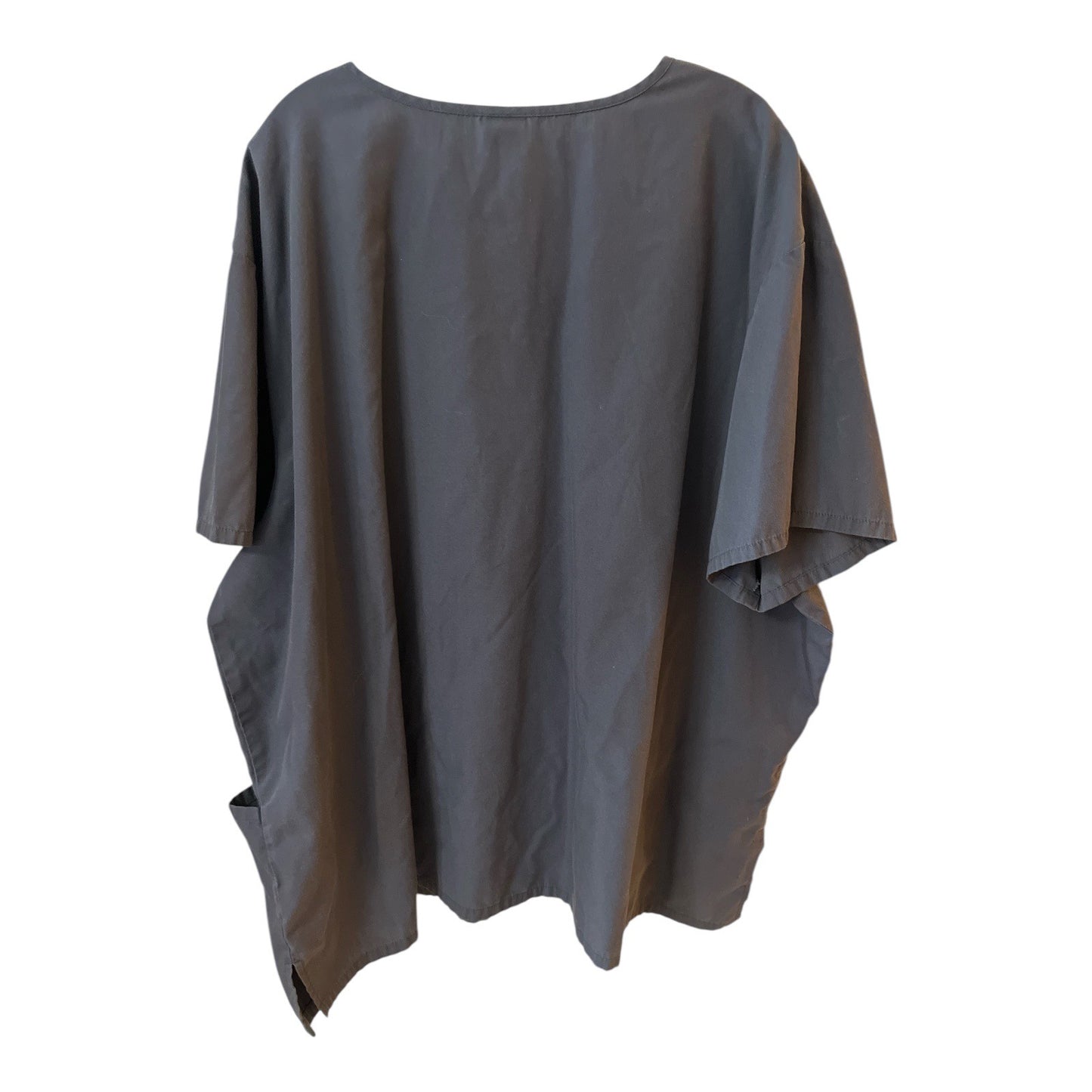 Dickies Charcoal Gray V-Neck Plus Size Scrubs Top With Pockets