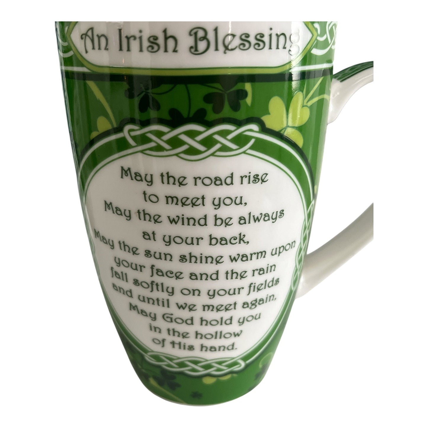 Clara Shamrock Garden “An Irish Blessing” Bone China Mugs – Ireland Celtic Design – Early 2000s