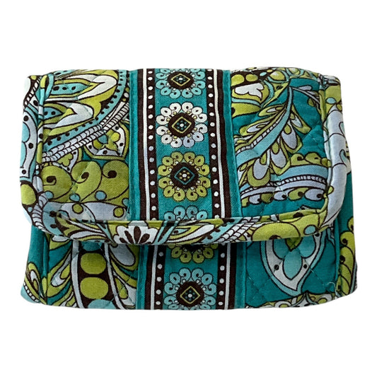 Vera Bradley Quilted Tri-Fold Wallet – Blue/Green Paisley Floral Print *Java Blue*
