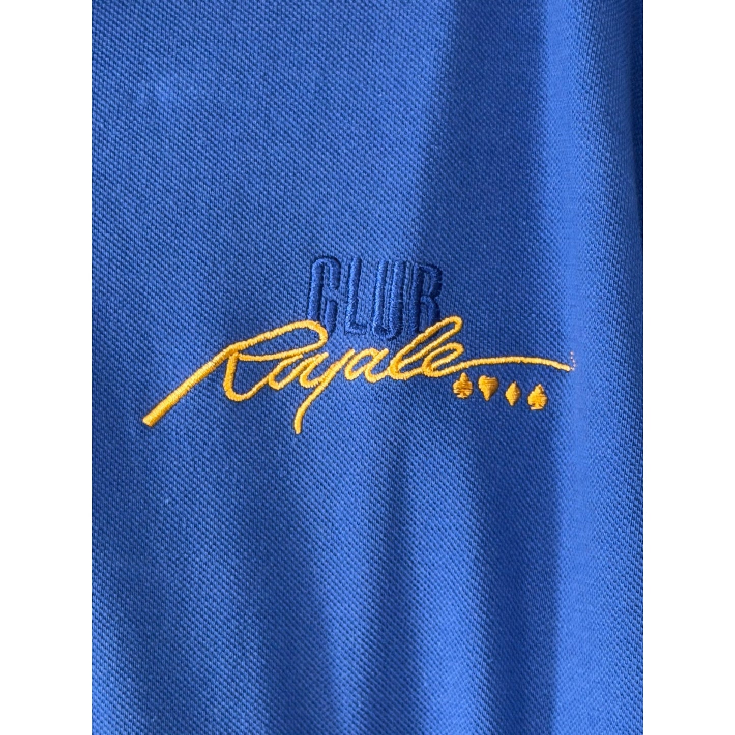 Royal Caribbean Club Royale Polo Shirt Blue Embroidered Casino Men's Large 100% Cotton