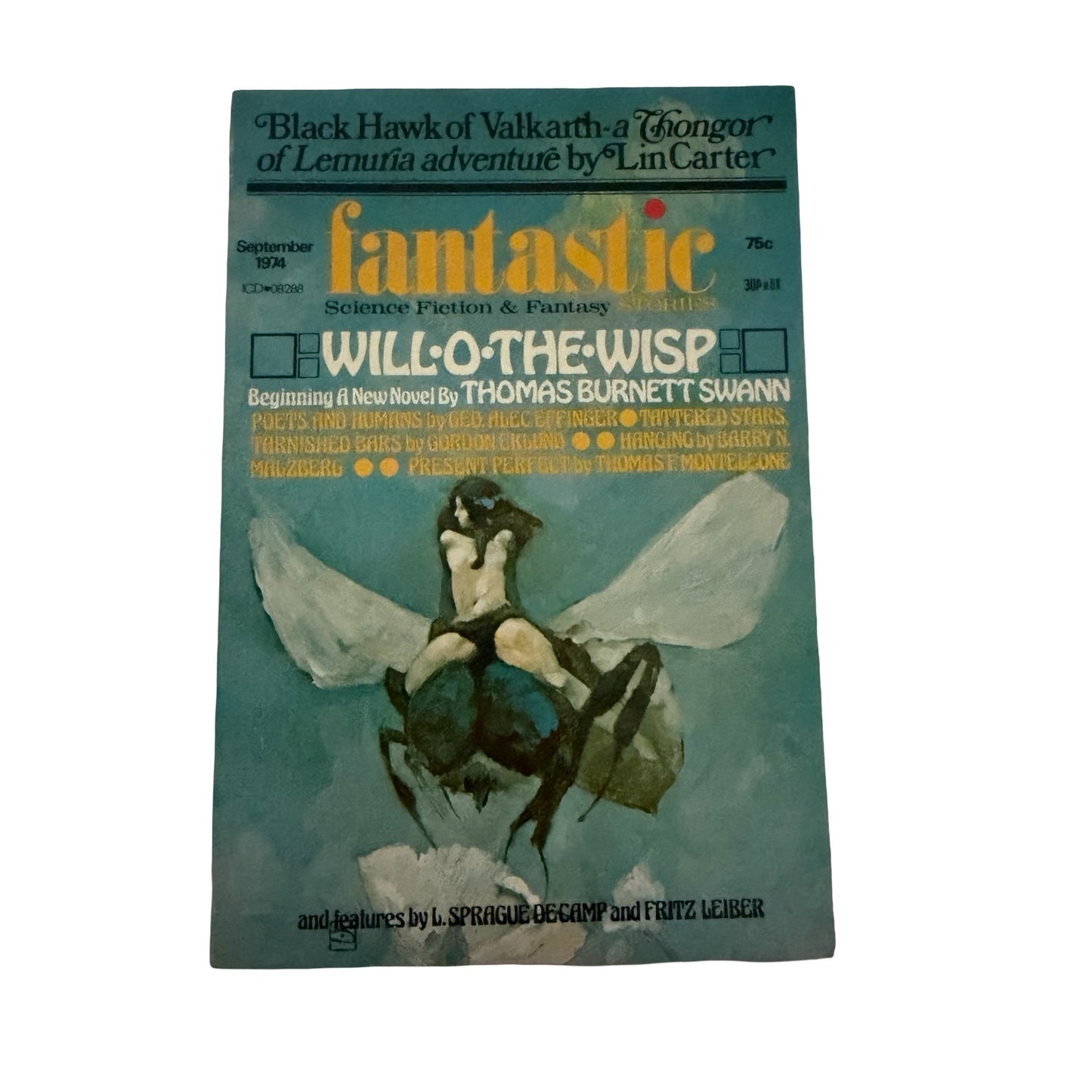 Fantastic Magazine September 1974 Will-O-The-Wisp Thomas Burnett Swann