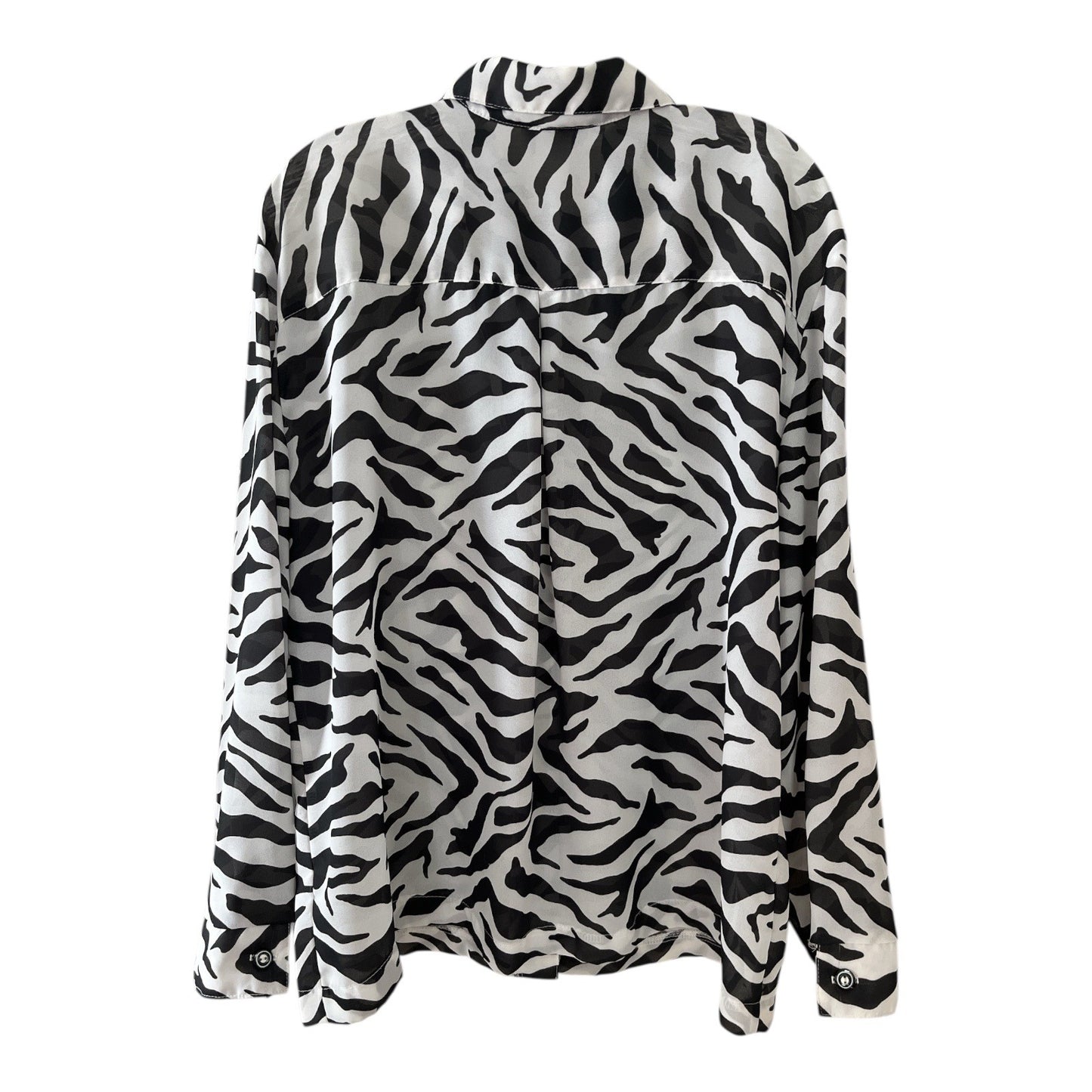 Vintage Lighthouse Point Zebra Print Blouse USA Made Size L